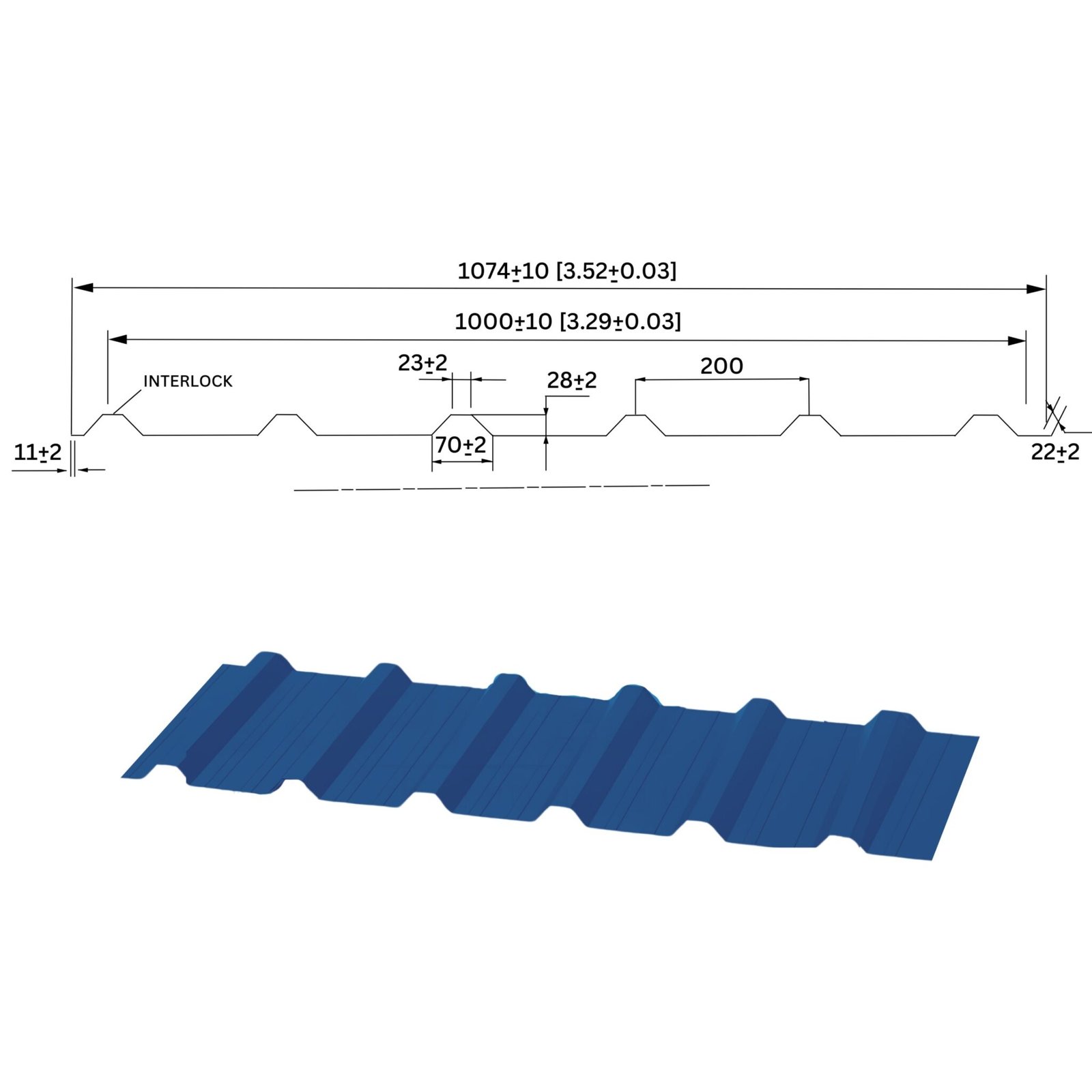 1220MM Colour Coated Roofing Sheet